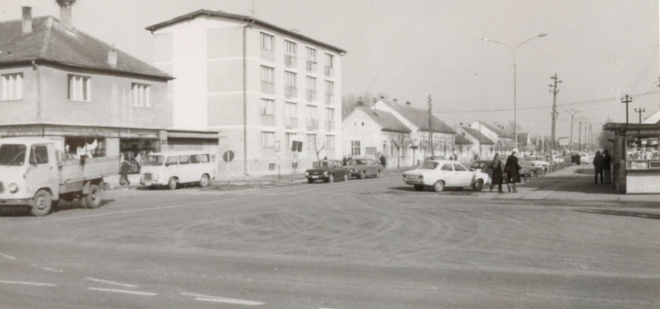 Na staroj fotografiji s druge polovine 20. veka vidi se centar Nove Pazove.