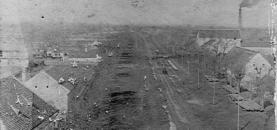 Pogled sa tornja evangelističke crkve, Stara Pazova, početak XX veka (1900.godine) , fotografije VHV-a
